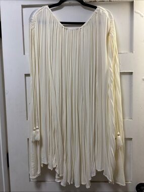 Free People Cream Mini Dress with Tassel Details